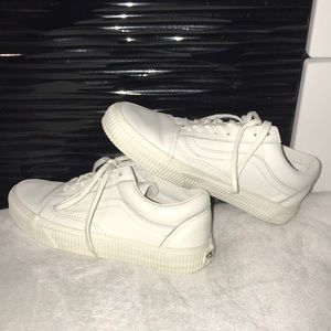 white leather vans